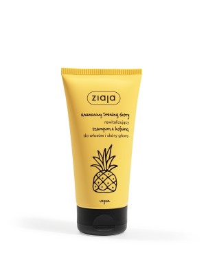 ziaja ananasowy trening skóry rewitalizujący szampon z kofeiną, 160ml 