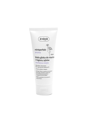 ziaja mintperfekt aroma biała glinka do mycia i higieny zębów verbena mięta, 100ml