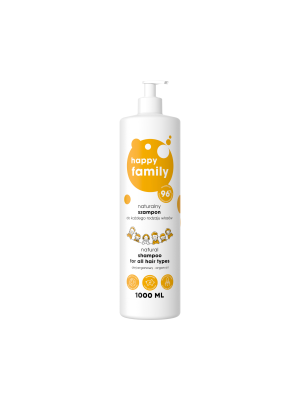 4 organic Naturalny szampon do każdego rodzaju włosów HAPPY FAMILY 1000 ml