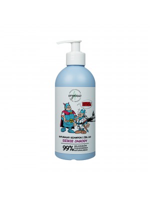 4organic Naturalny szampon i żel do mycia dla dzieci 2w1 Kajko i Kokosz Dzikie jagody 350ml