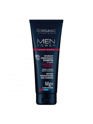 4 Organic Naturalny wzmacniający szampon do włosów MEN POWER Zagęszczenie i odbudowa 250 ml