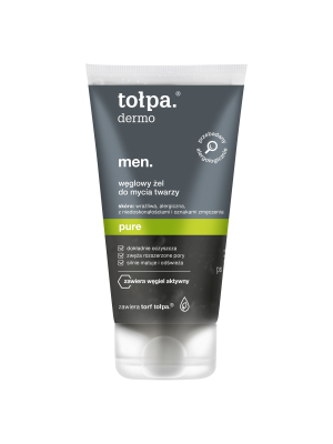 tołpa dermo men pure Węglowy żel do mycia twarzy 150 ml Działania