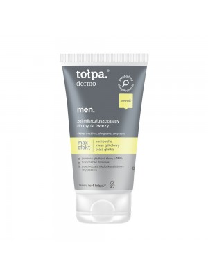 tołpa dermo men max efekt żel mikrozłuszczający do mycia twarzy, 150 ml
